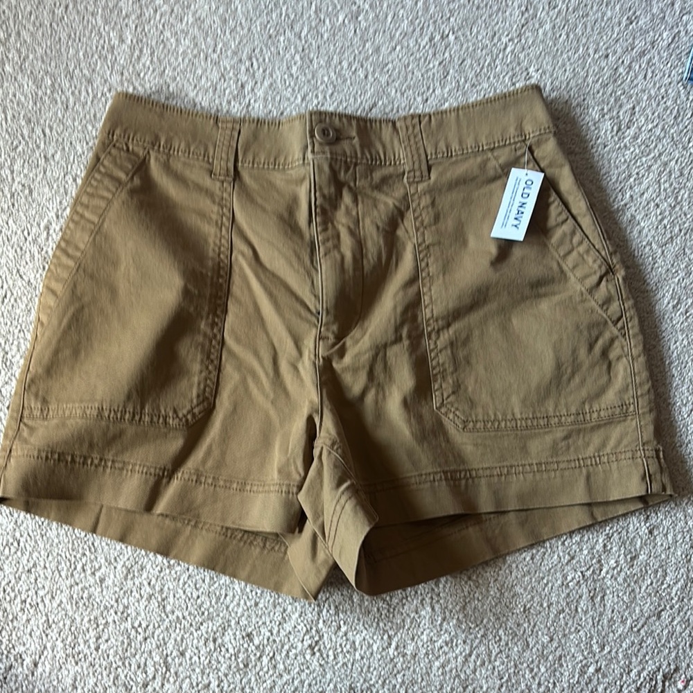 Old Navy Tan Cargo Shorts Relaxed Fit Cotton Blend
